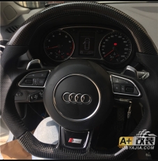 碳纤维大拨片方向盘，碳纤维档头，奥迪A1靓丽改装